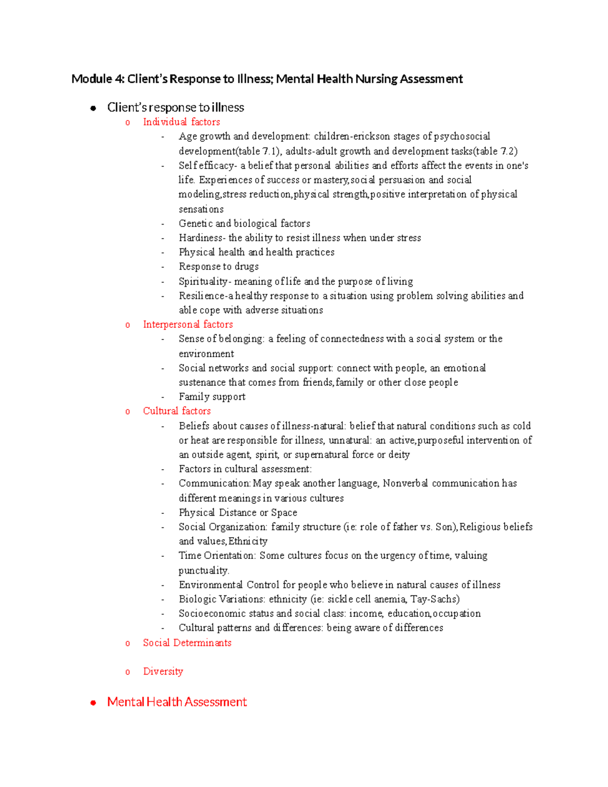Module 4-7: Mental Health Nursing Exam 2 Study Guide - Studocu