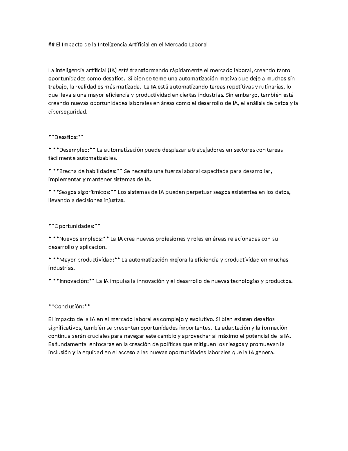El Impacto de la Inteligencia Artificial en el Mercado Laboral - Si ...
