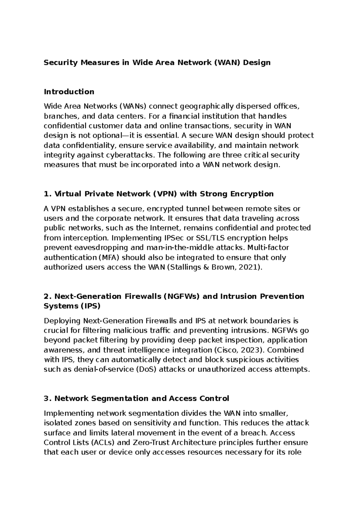 Assignment Week 7 - Security Measures in WAN Design - Studocu