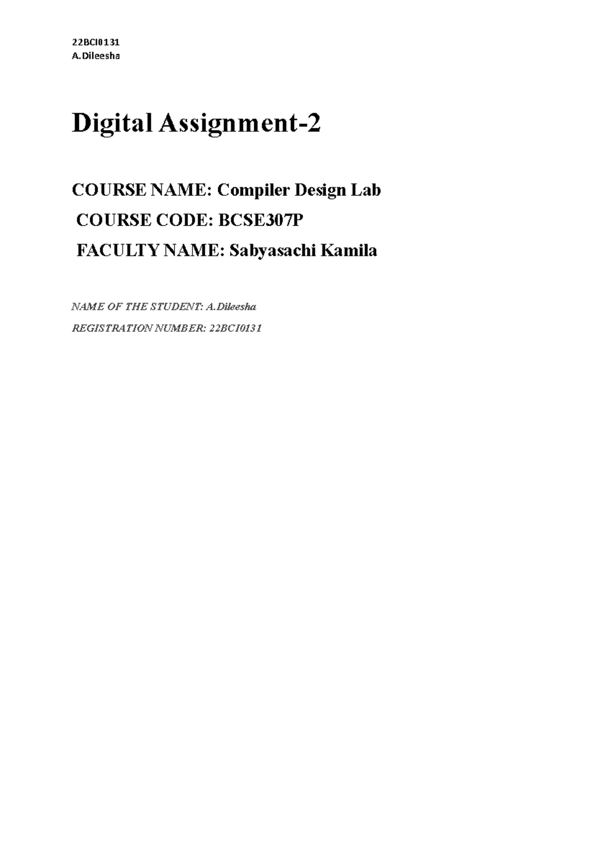22BCI0131 VL2024250102359 AST03 - A Digital Assignment- 2 COURSE NAME ...