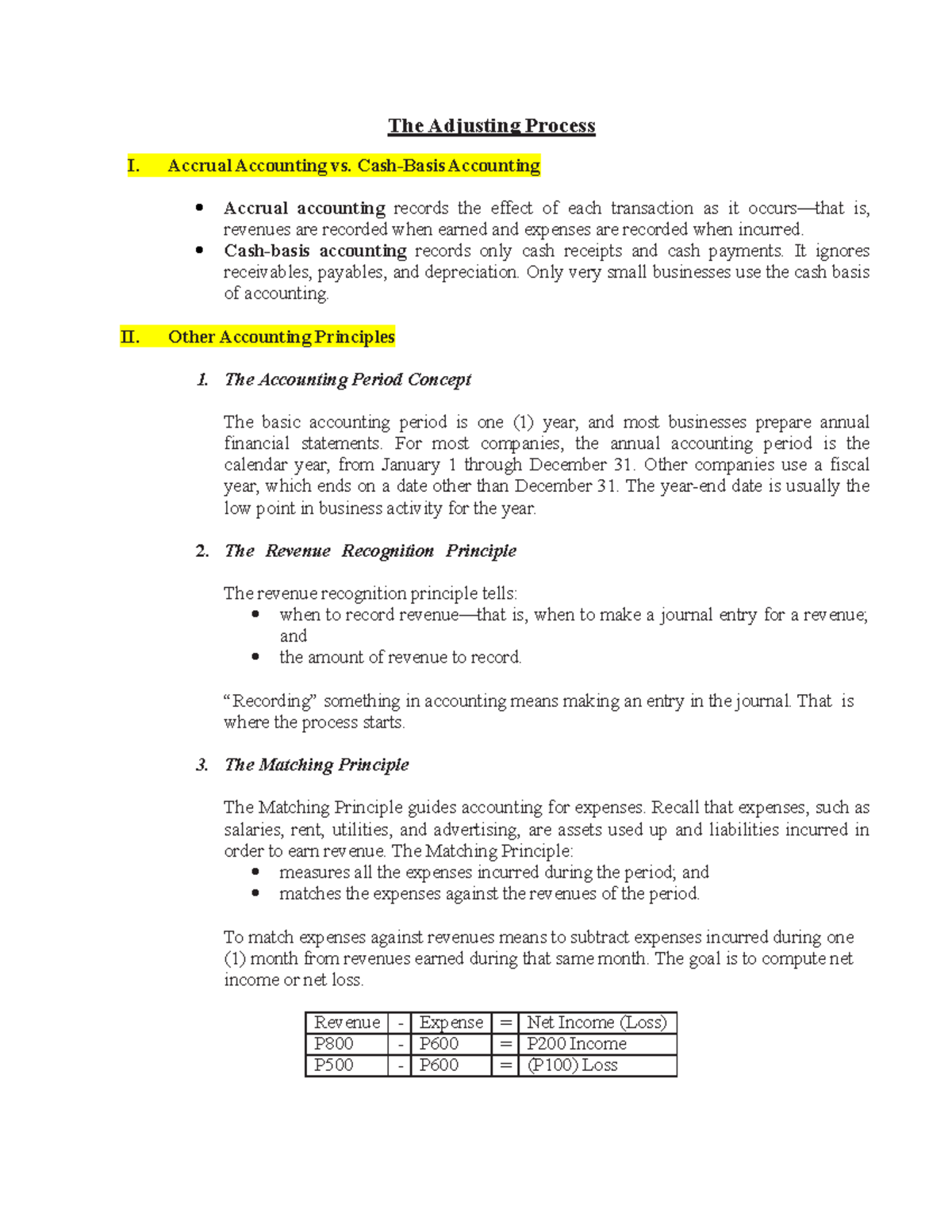 The Adjusting Process - ACC101 Lecture Notes 4 - Studocu