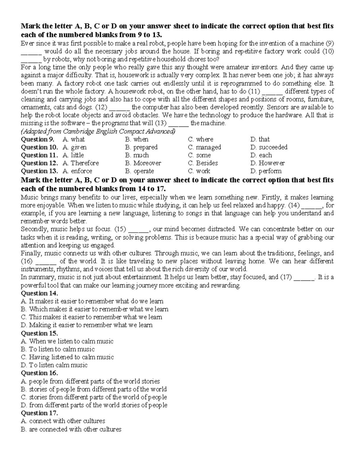 1st Semester Final Test: English Language Proficiency Exam - Studocu