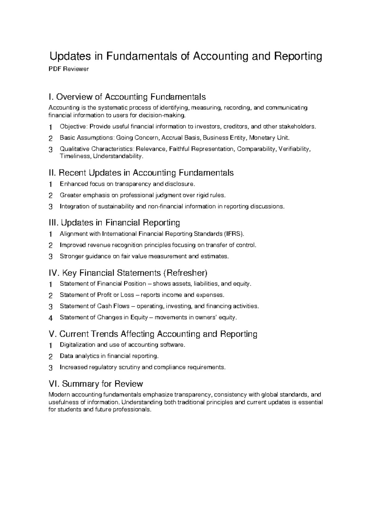 Updates in Fundamentals of Accounting and Reporting PDF Reviewer - Studocu