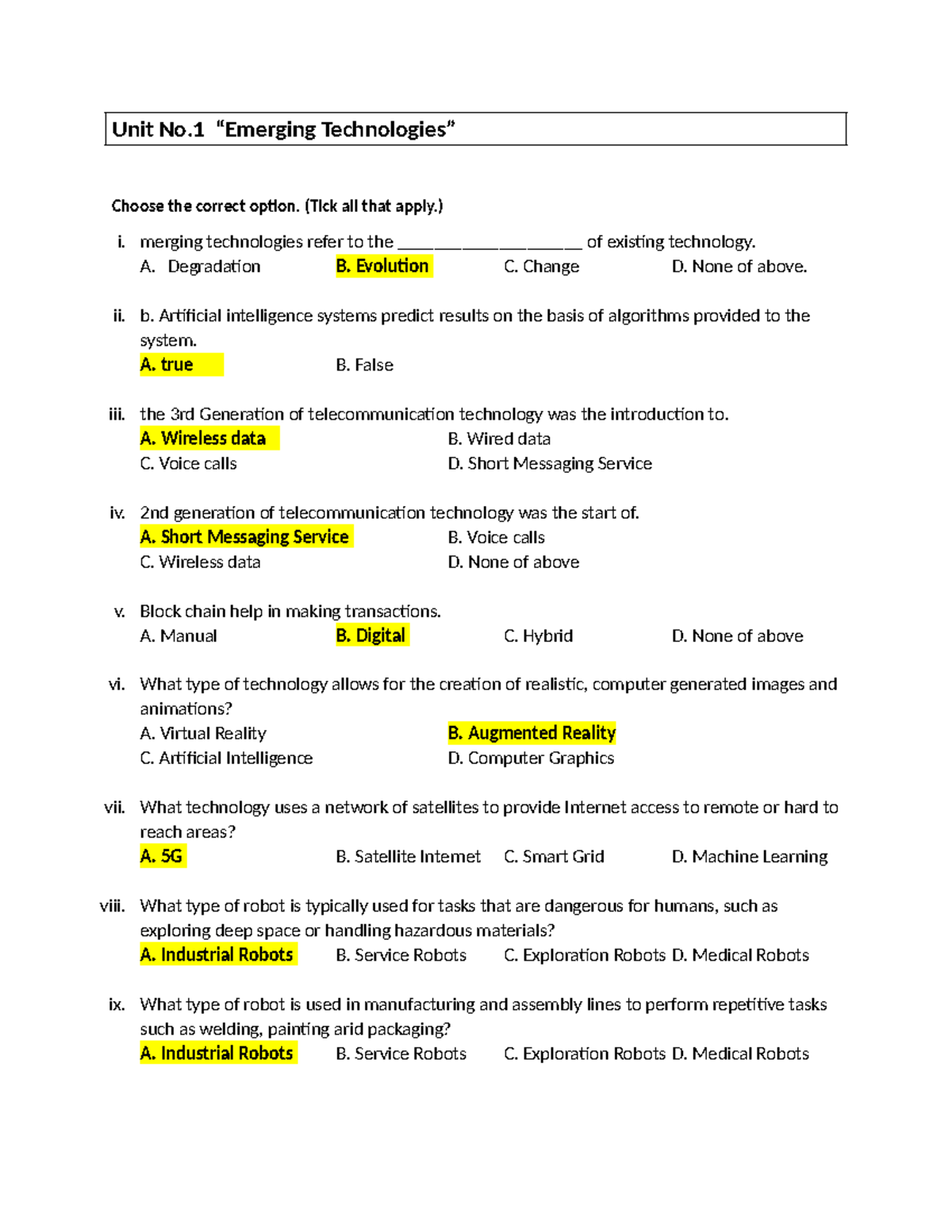 Grade-8 Unit 1 & 2 - Emerging Technologies & Computer Networks Notes ...