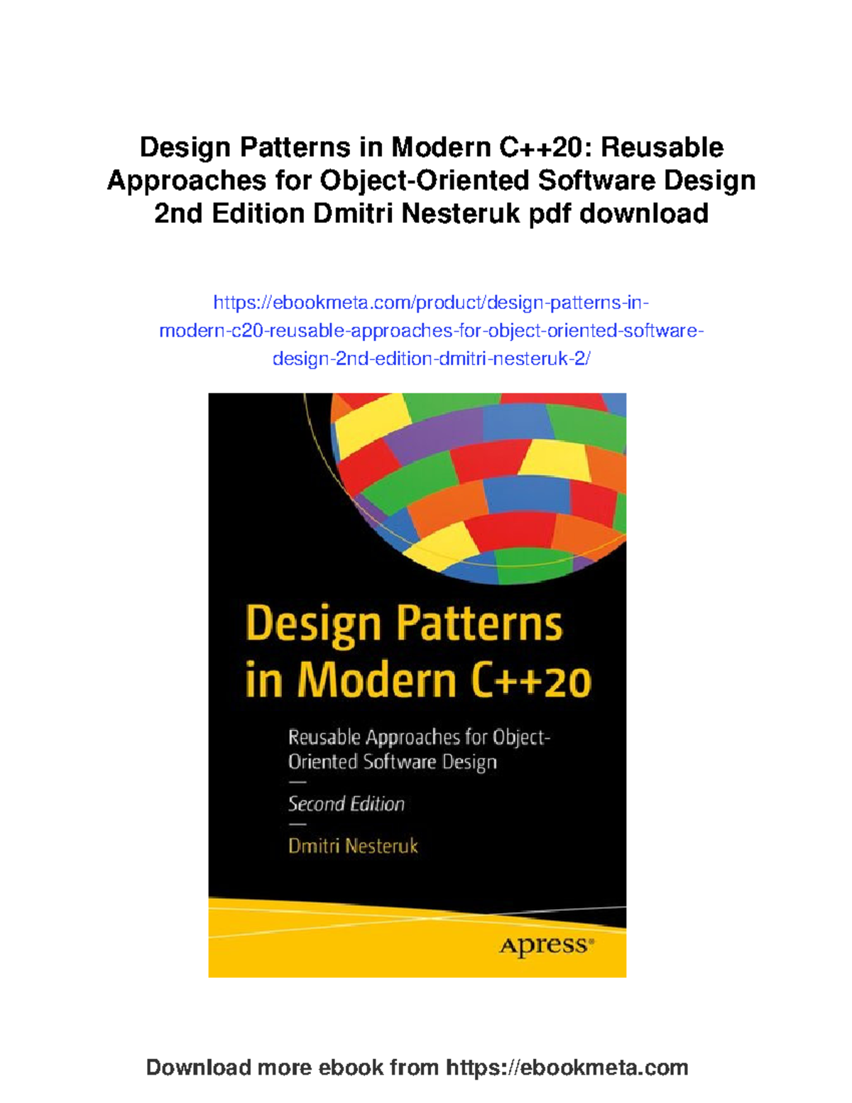 Design Patterns in Modern C++20: Reusable Approaches for OOP - Studocu