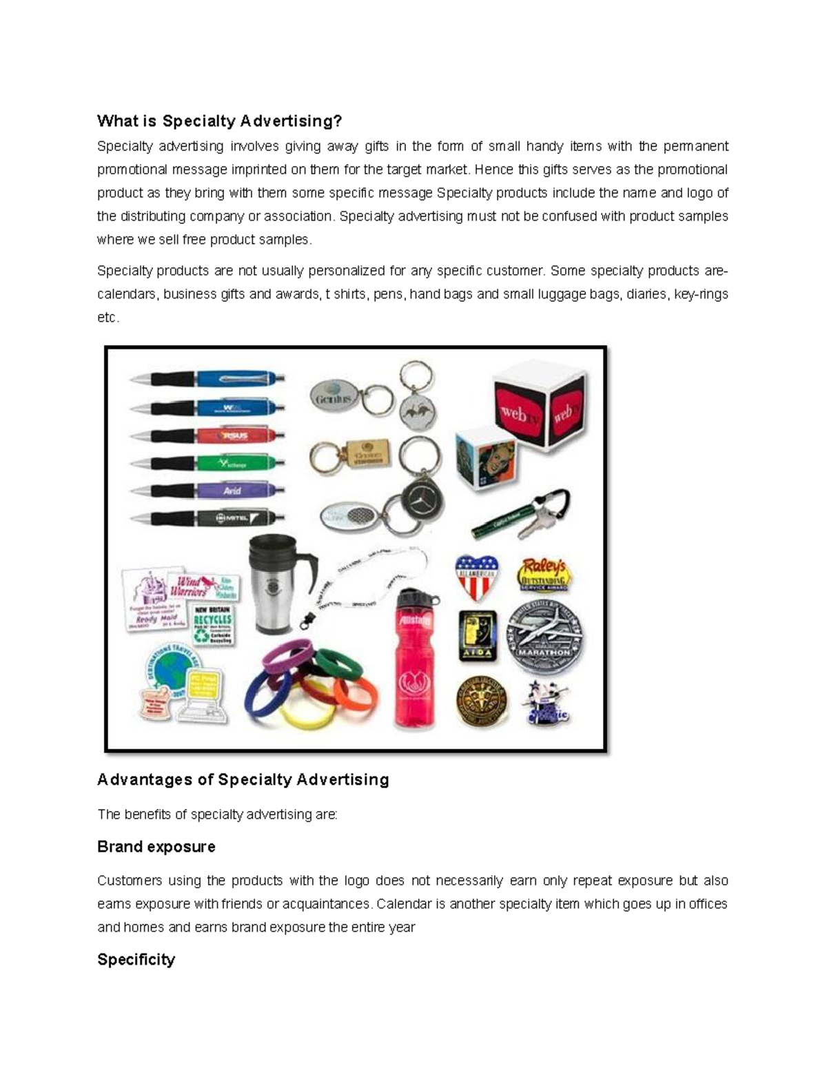 Speciality Advertising - What is Specialty Advertising? Specialty ...