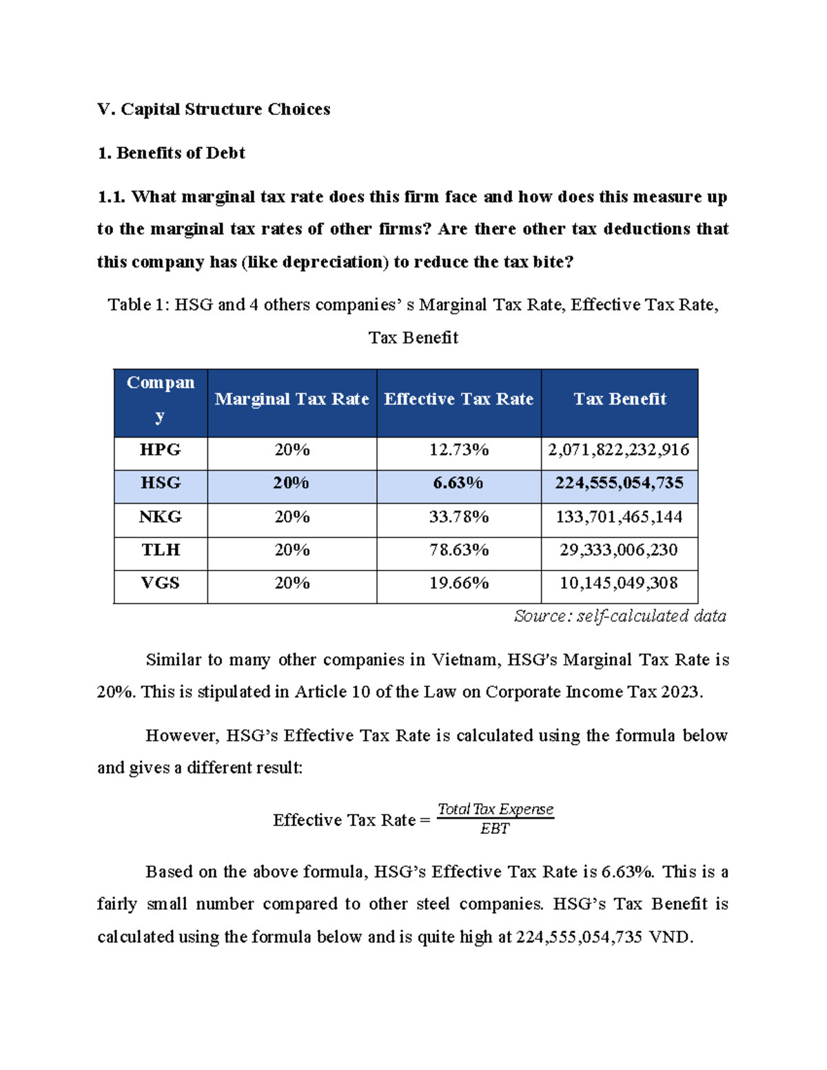 Capital Structure Analysis of HSG in the Vietnamese Market - Live Case ...