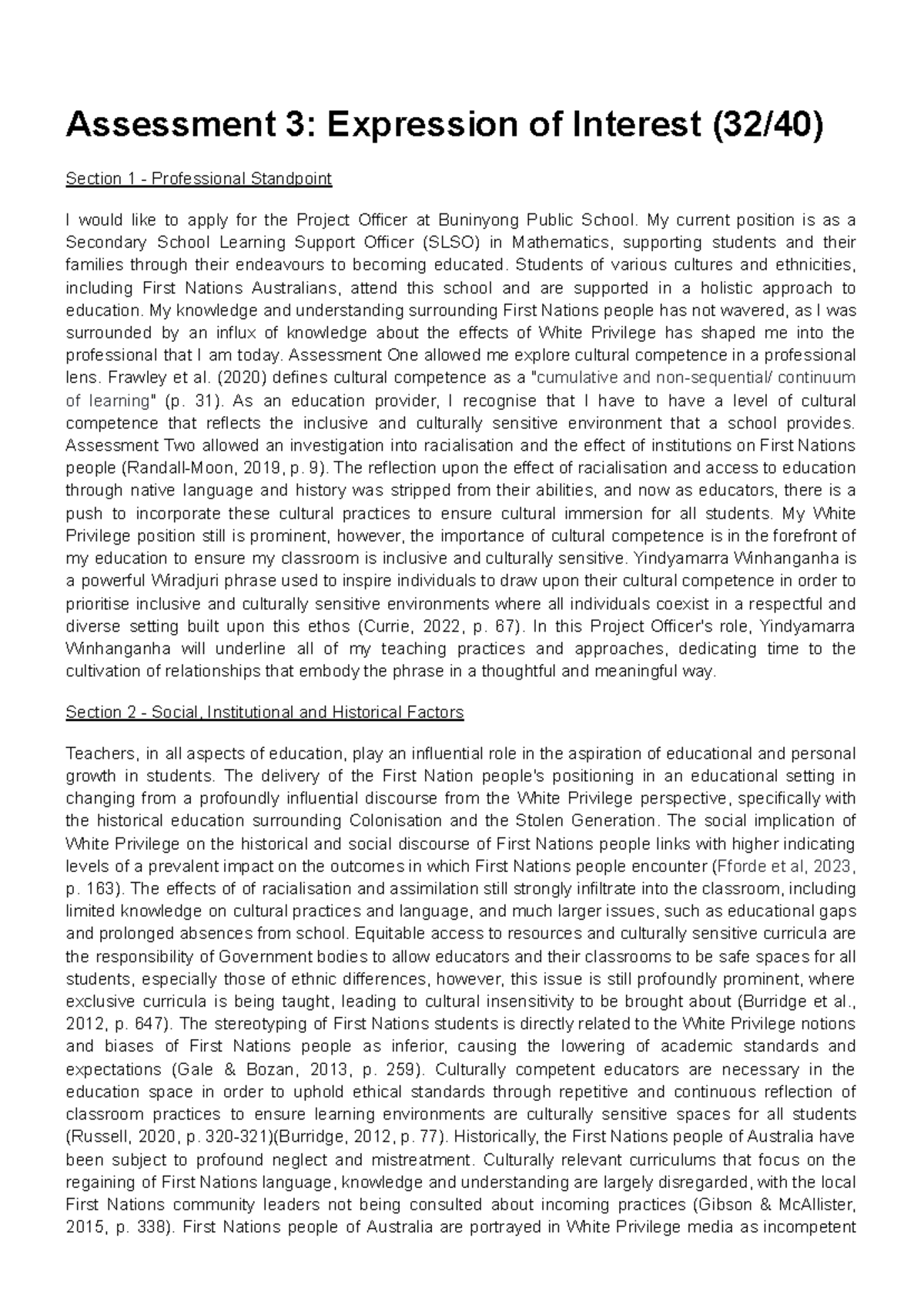 IKC101 Assessment 3: Expression of Interest for Project Officer Role ...