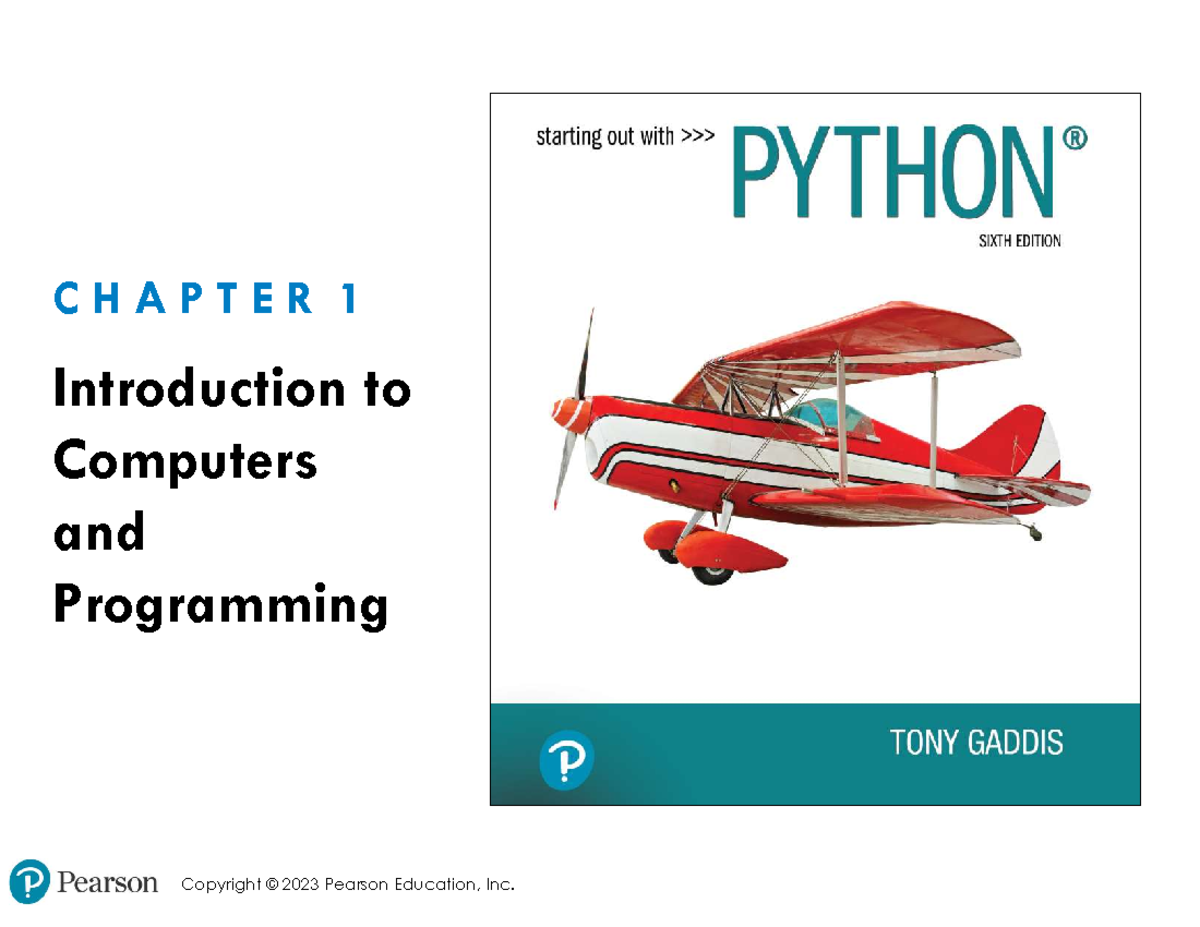 CHAPTER 1: Introduction to Computers & Programming Concepts - Studocu