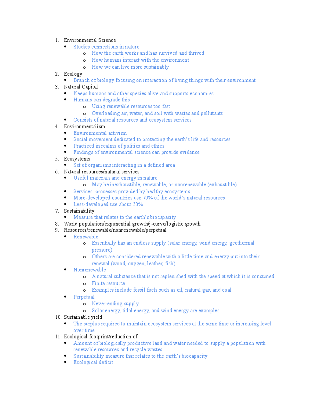 envi sci final study guide - Environmental Science Studies connections ...