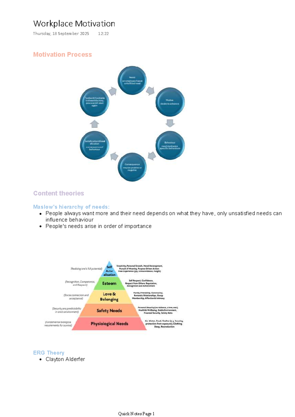 Workplace Motivation Summary: Key Theories & Management Insights - Studocu