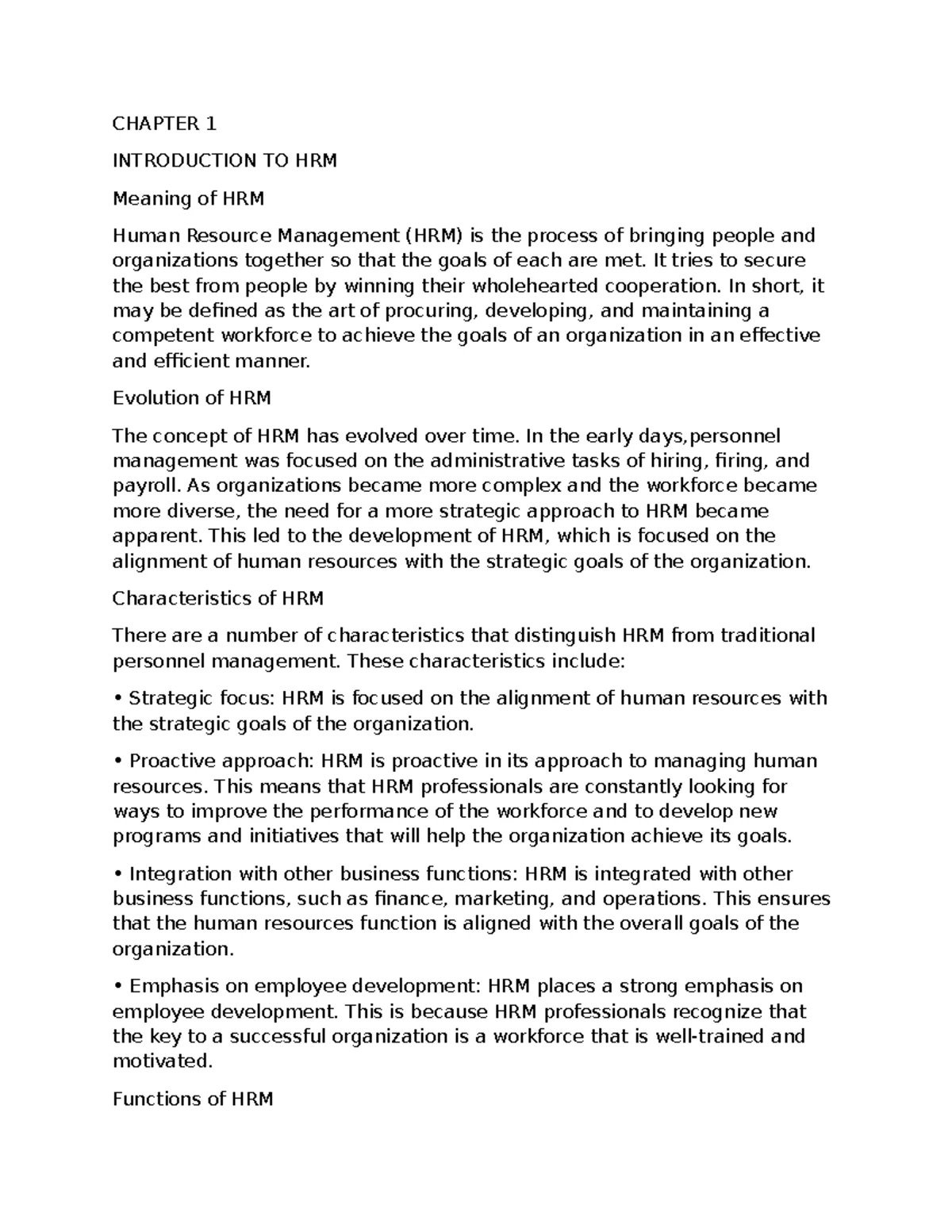 HRM CH 1-3: Key Concepts and Overview of Human Resource Management ...