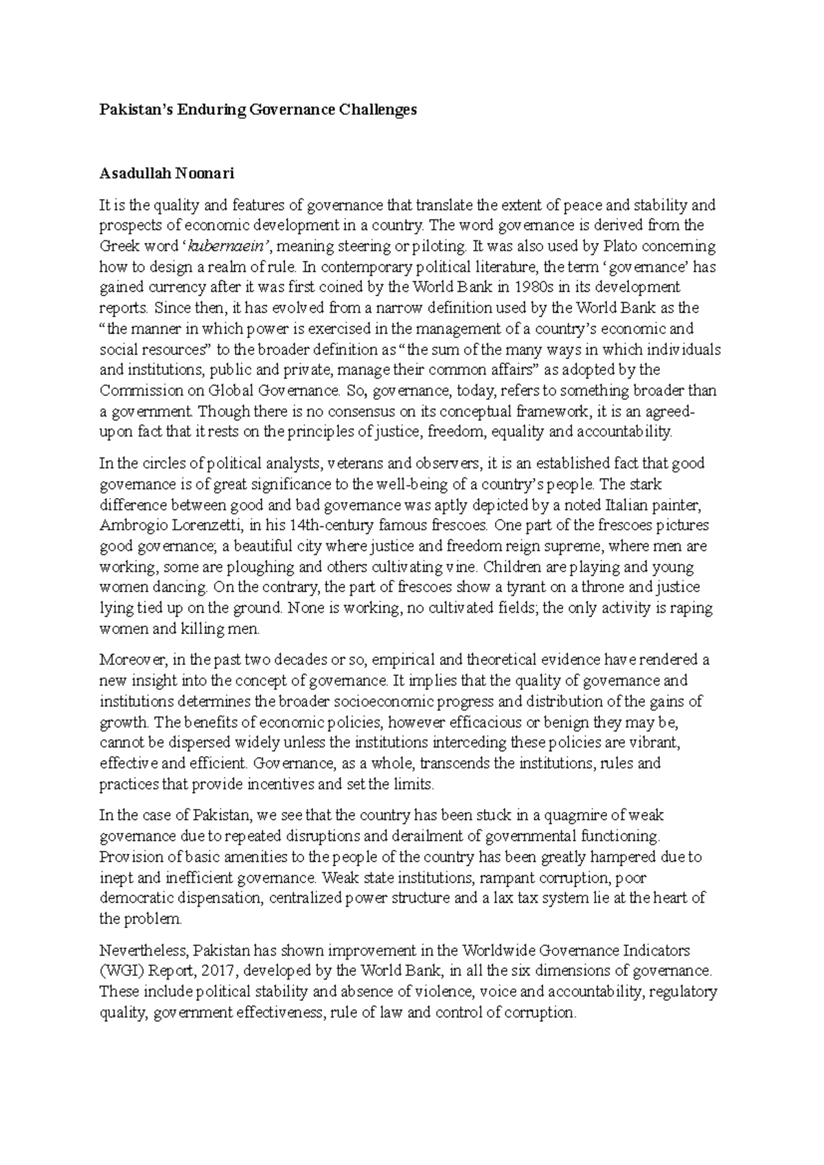Pakistan’s Enduring Governance Challenges - Pakistan’s Enduring ...
