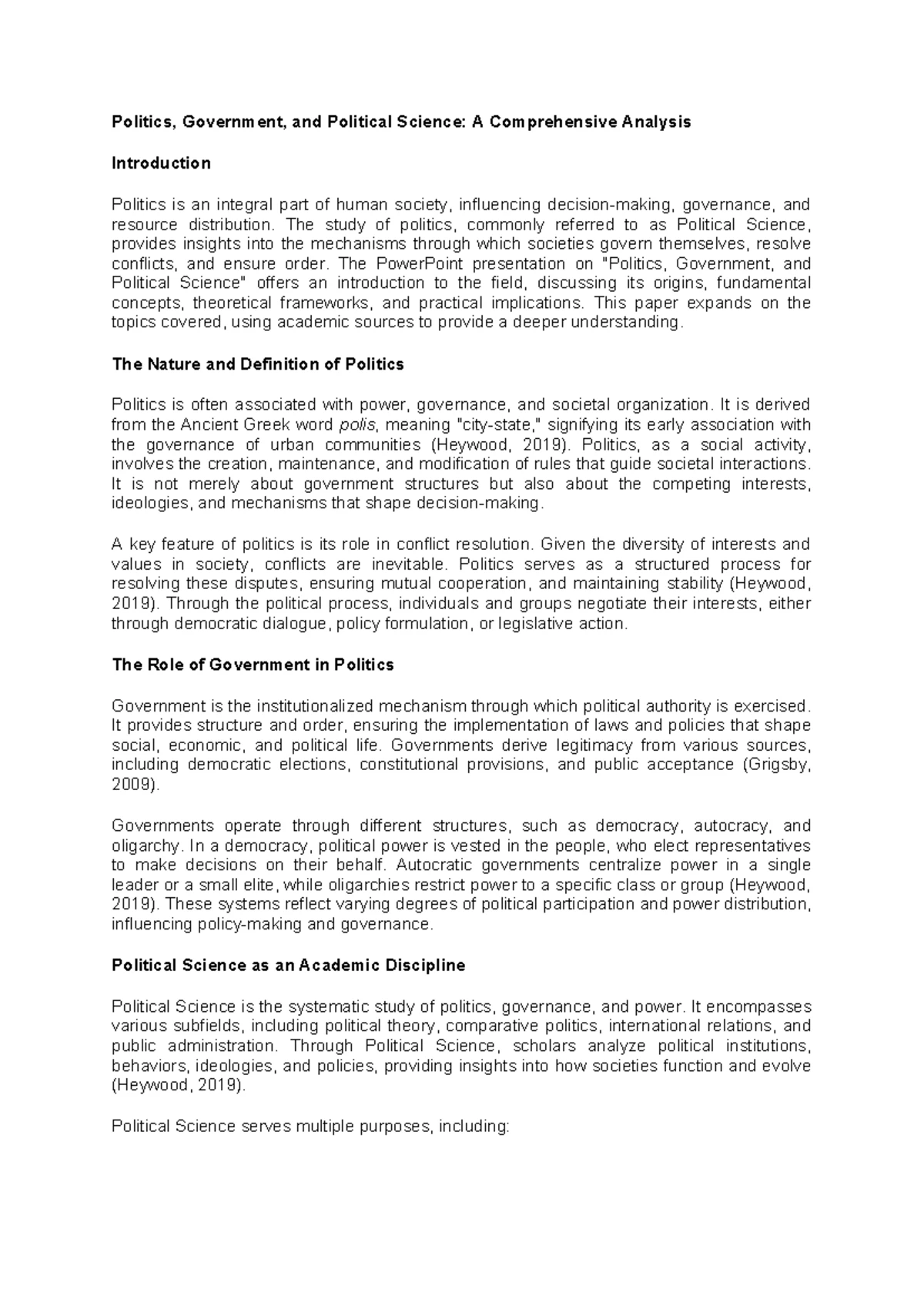 Comprehensive Overview of Political Science: Key Concepts & Ideologies ...