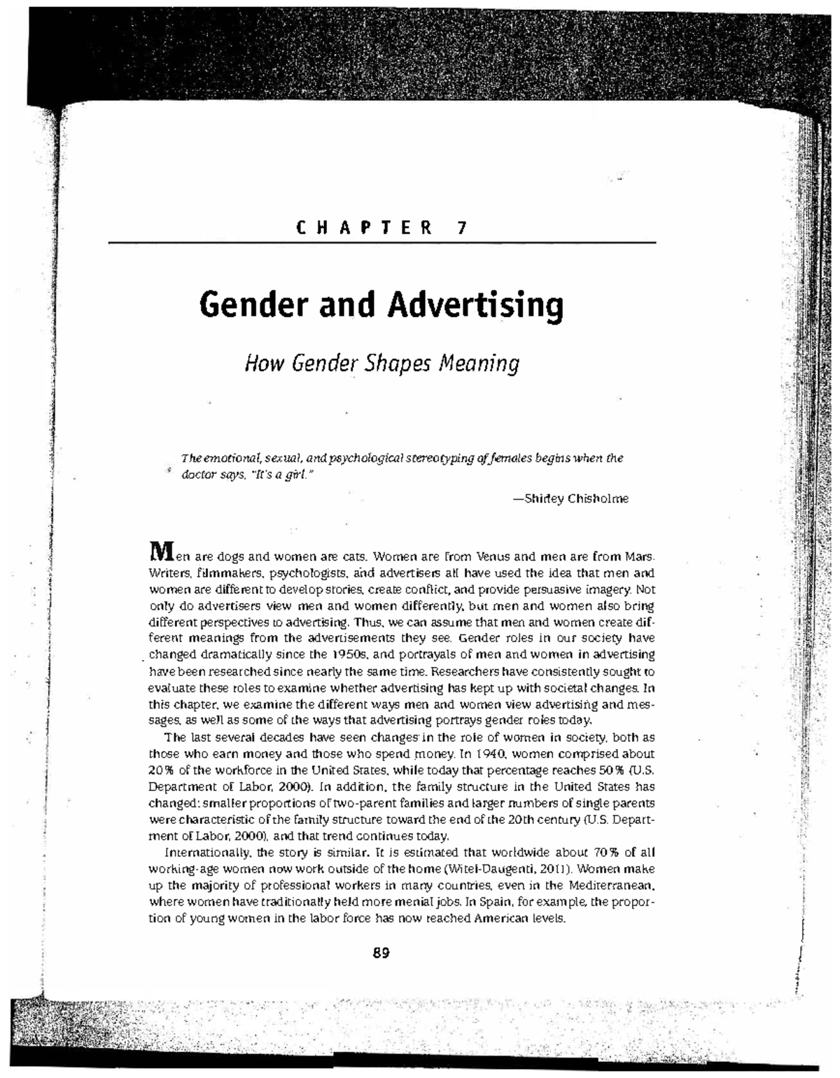 CHAPTER 7 Gender and Advertising: Exploring Roles and Stereotypes - Studocu