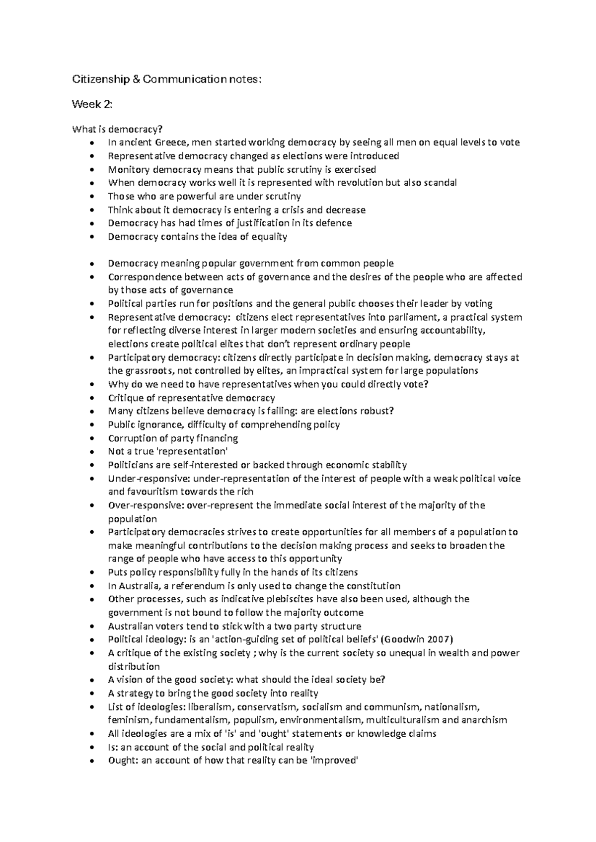 Citizenship & Communication Notes - Citizenship & Communication notes ...