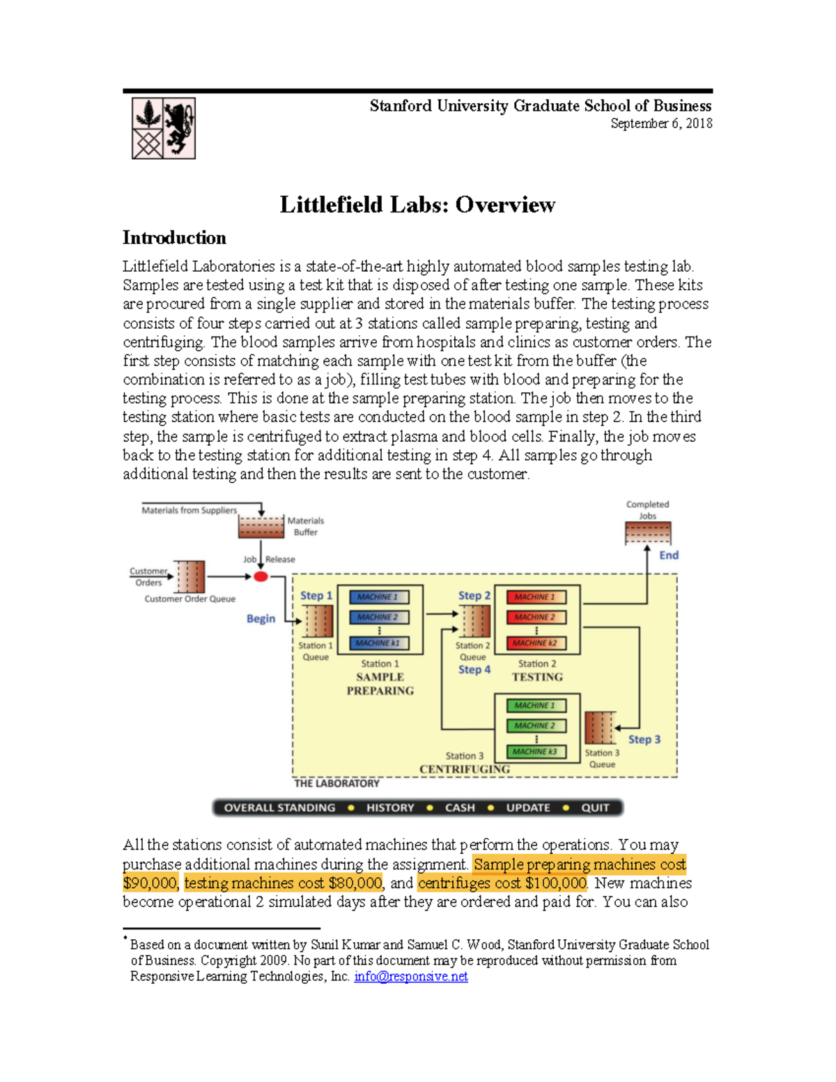 Littlefield Labs: Overview & Operations (BUS 123 - Lecture Notes) - Studocu
