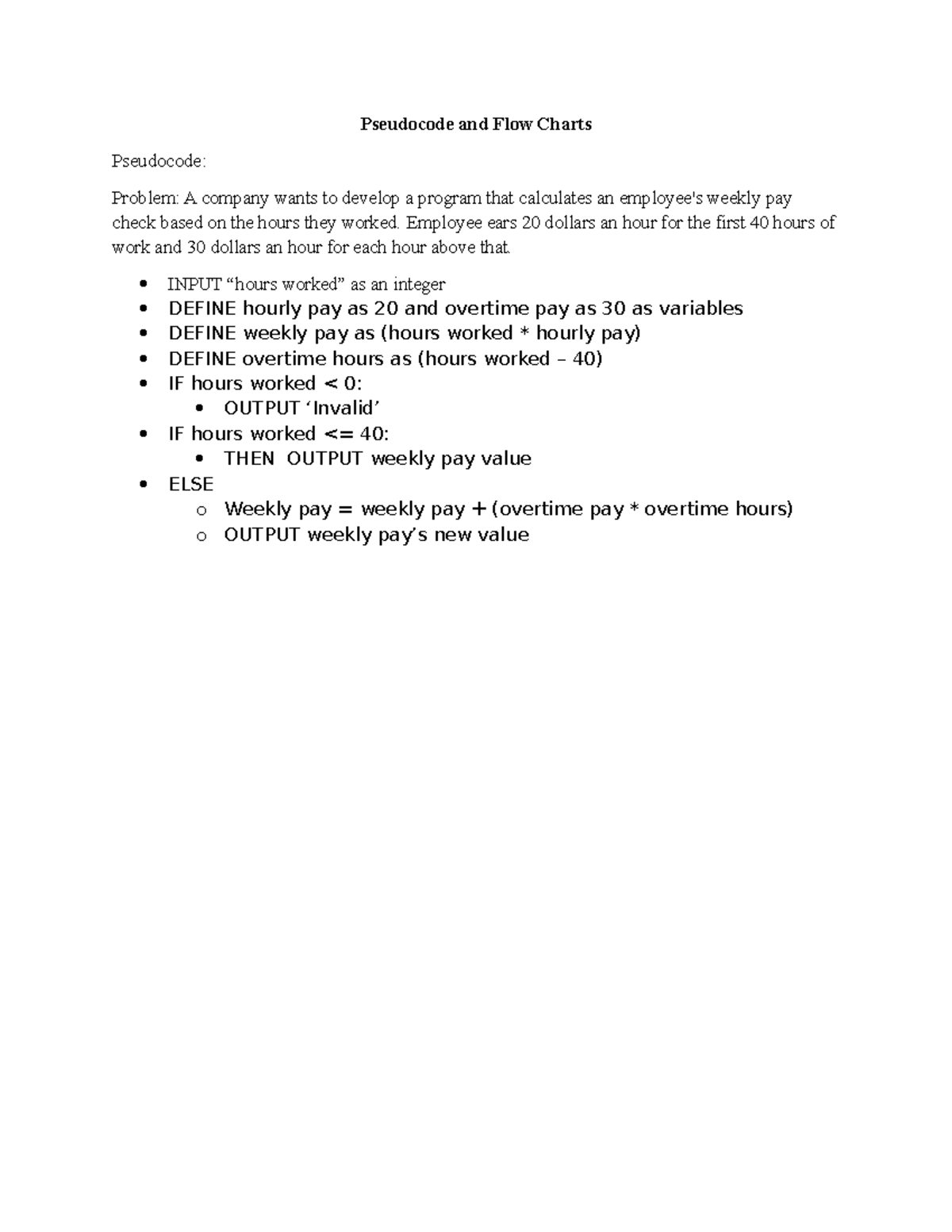 Module 3 - Pseudocode and Flowcharts - Pseudocode and Flow Charts ...