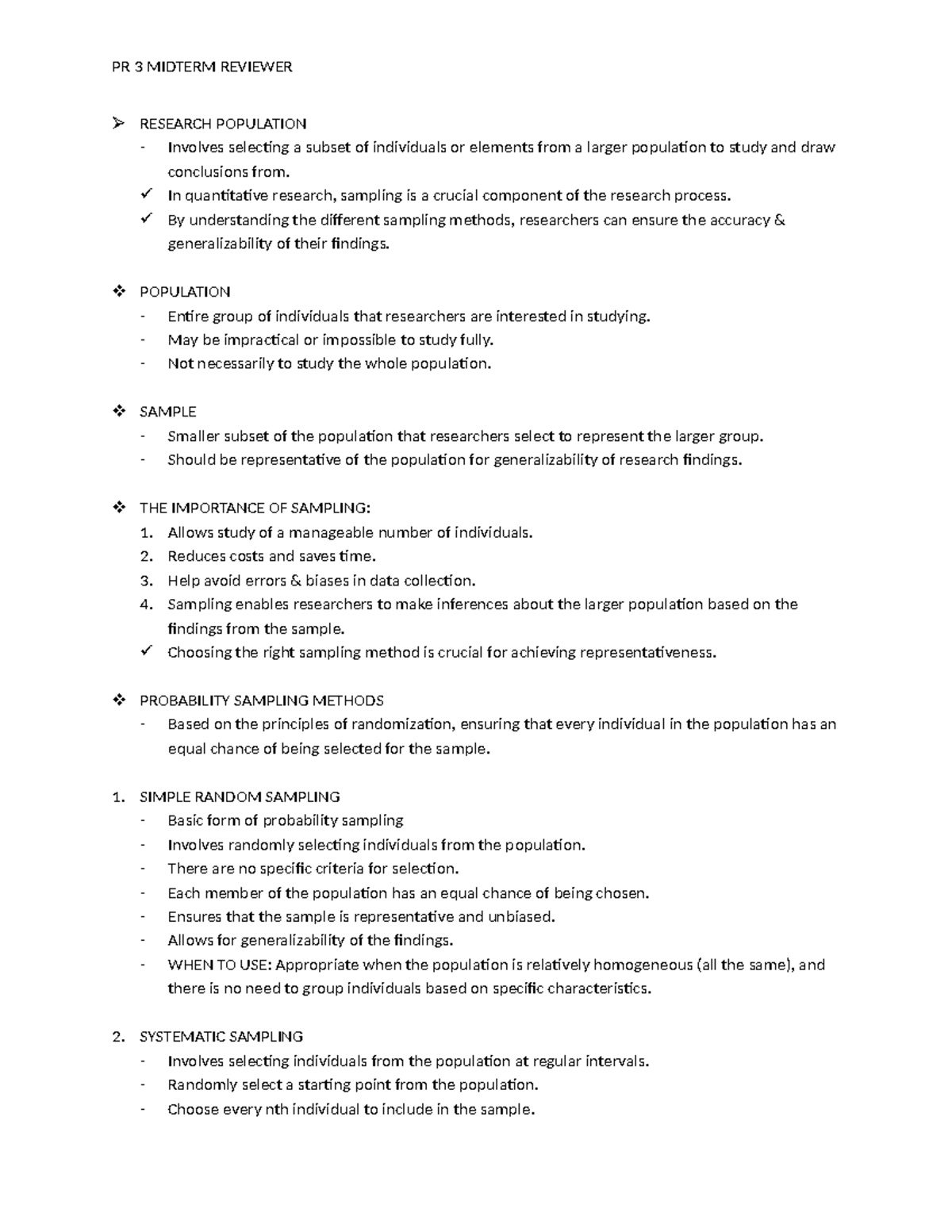 PR 3 Midterm Reviewer - Sampling Methods & Data Collection Techniques ...
