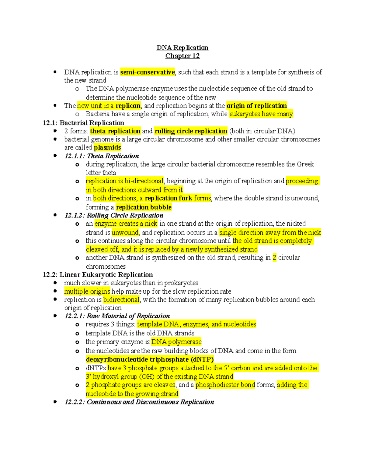 Genetics Chapter 12: Detailed Insights on DNA Replication Mechanisms ...