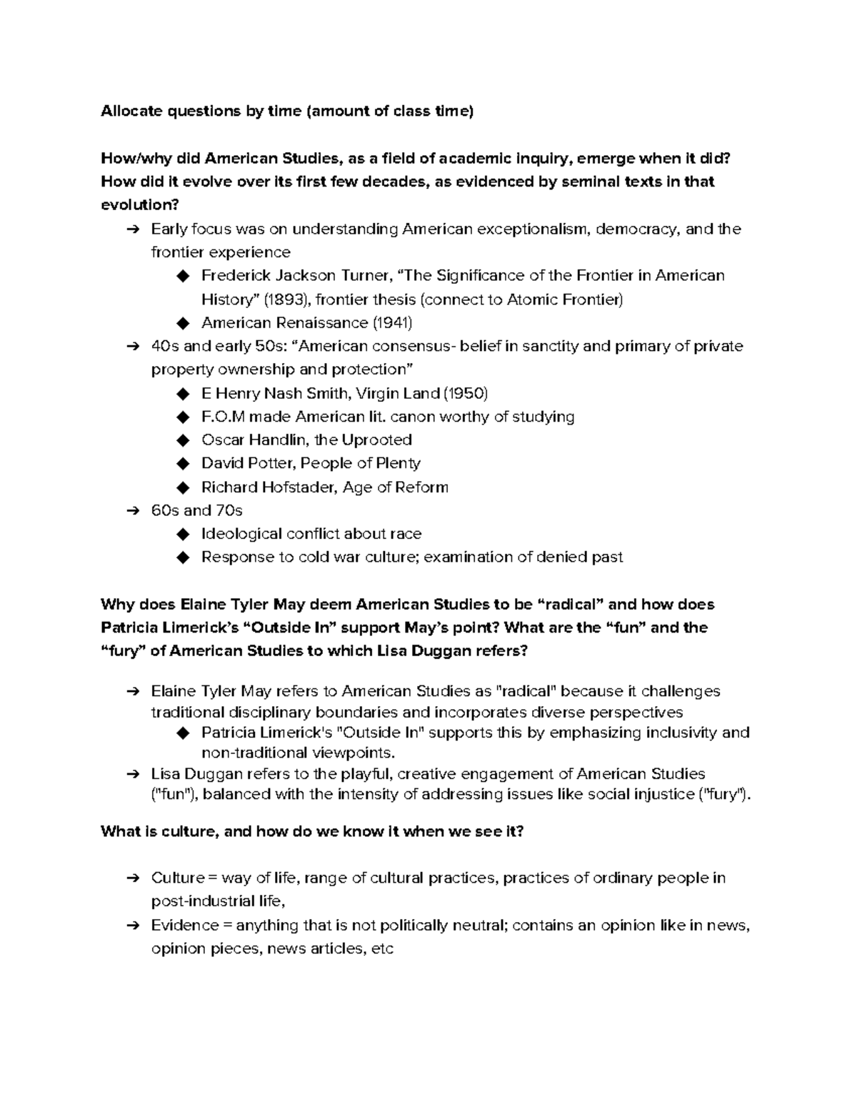 American Studies Review Questions & Answers (AMST 101) - Studocu