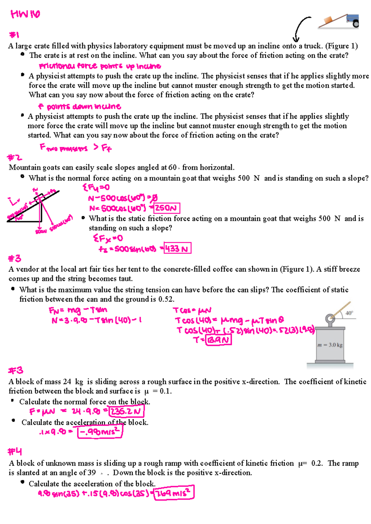 PHYS Homework EXAM 2 - A large crate filled with physics laboratory ...