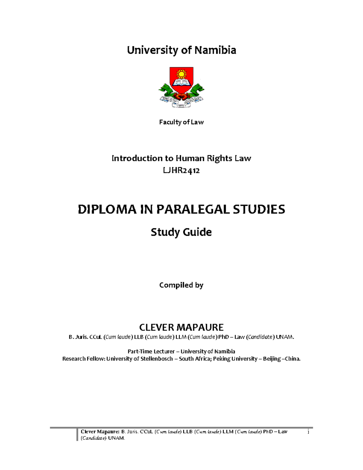 JHR3761 Human Rights Law Study Guide: Key Concepts & Philosophies - Studocu
