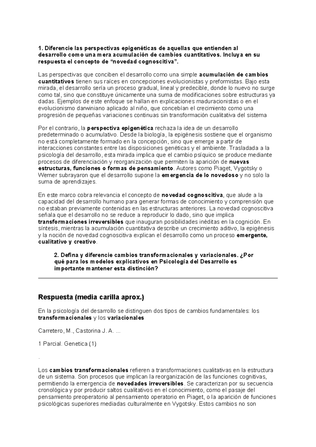 Preguntas y Respuestas Primer Parcial Psico Aprendizaje (Barreiro 2025) - Document Preview