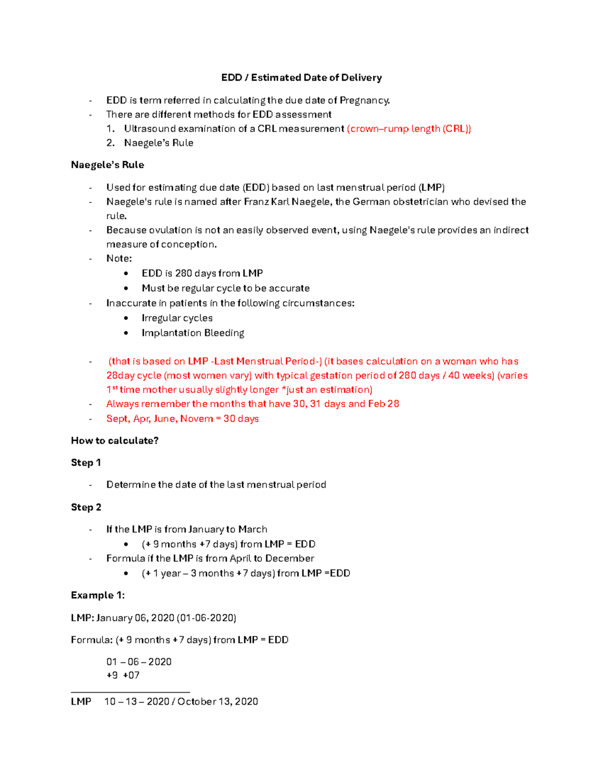 EDD - Lecture: Methods and Calculations of Estimated Date of Delivery ...