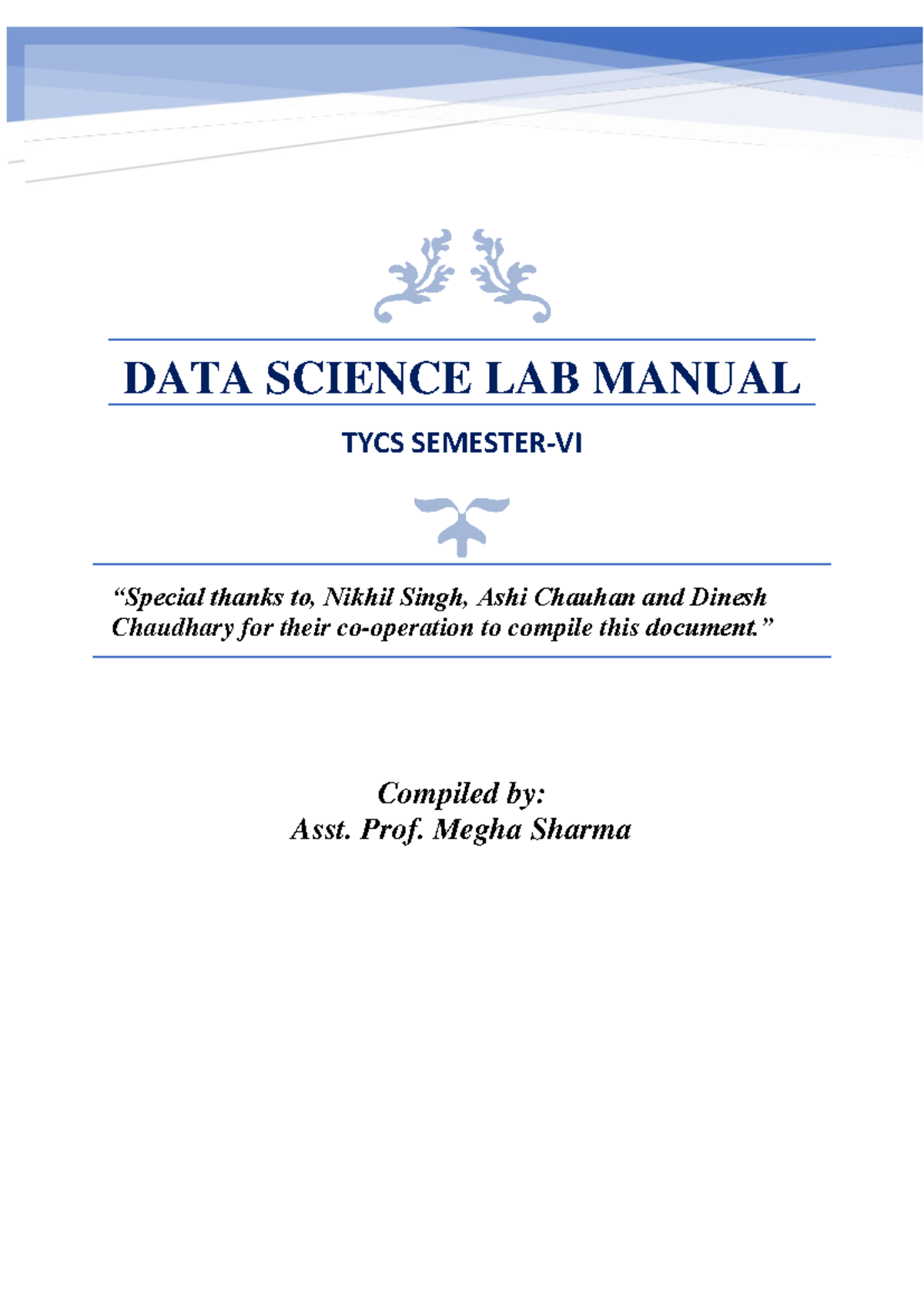 TYCS Data Science Lab Manual: Practical Exercises and Tutorials - Studocu