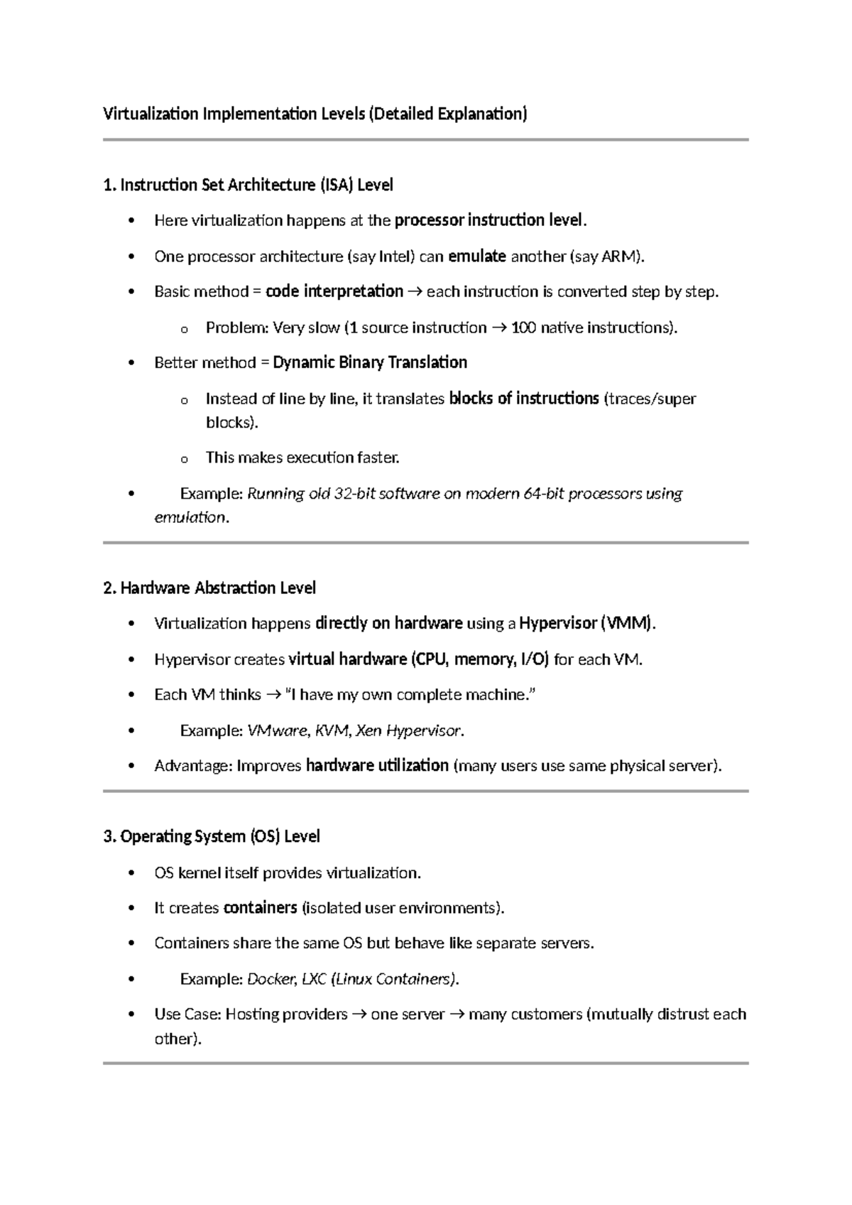 Virtualization Implementation Levels: A Comprehensive Overview - Studocu