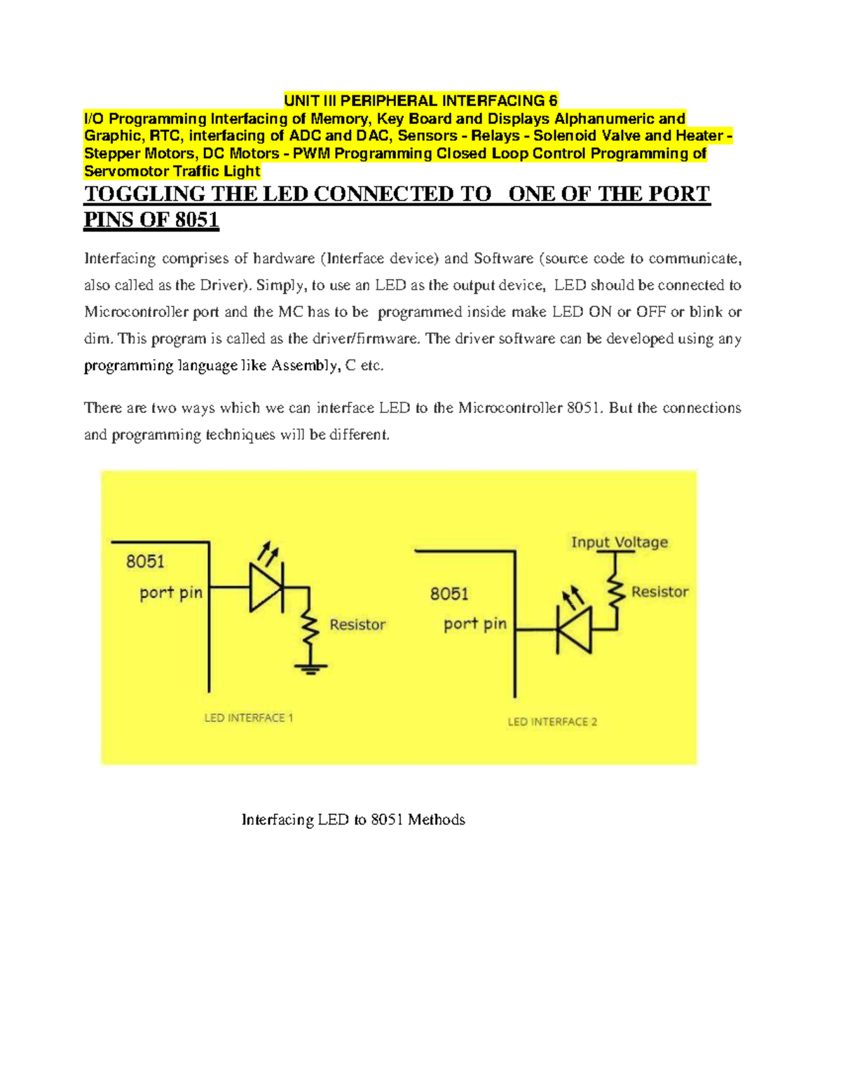 UNIT3-1: Programming Interfacing of Memory, Motors, and Displays with ...