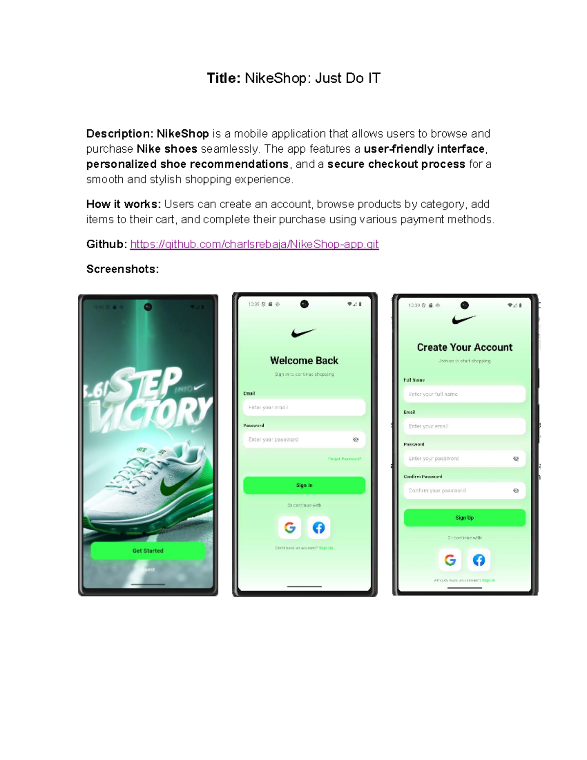 Flutter Activity: Nike Shop App Development Overview - Studocu