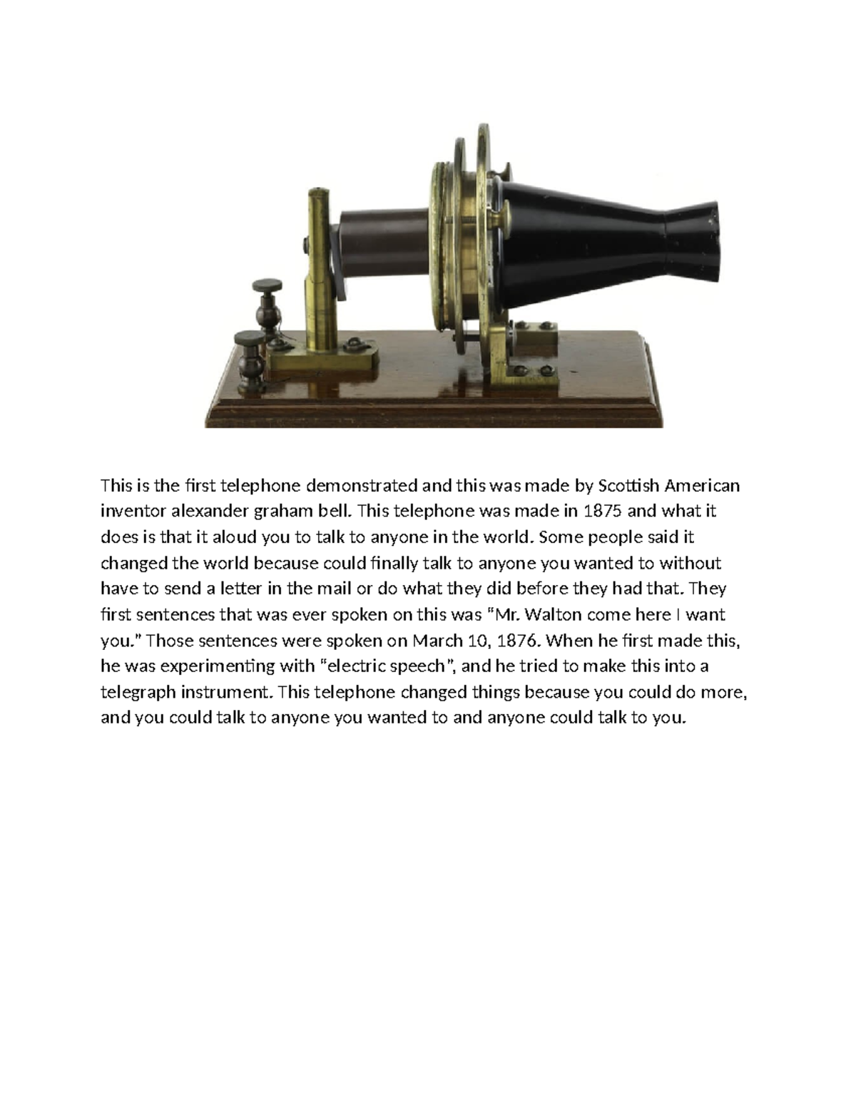 The First Telephone Demonstrated: Alexander Graham Bell's 1875 ...