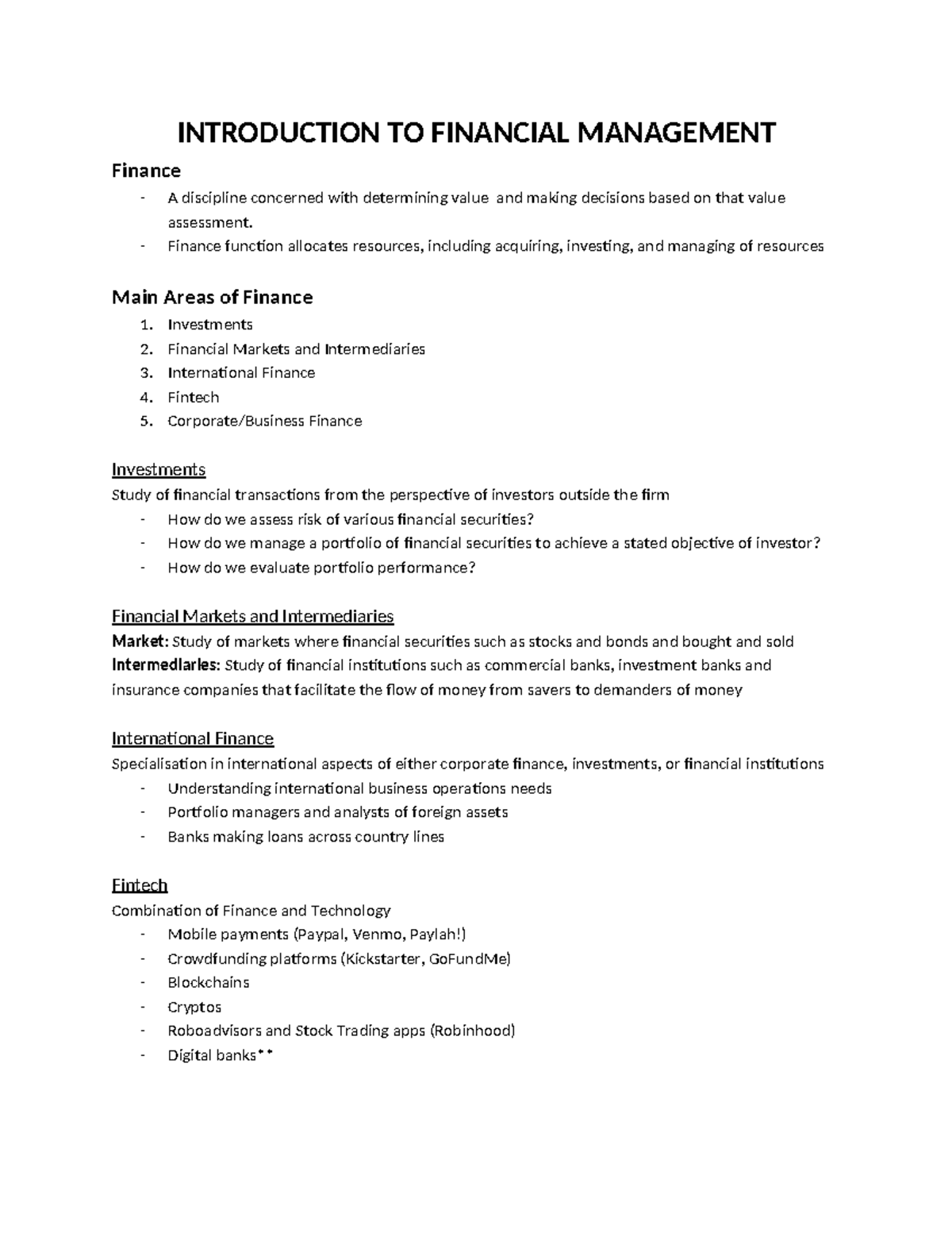 FIN2704 Final Exam Study Notes on Financial Management Concepts - Studocu