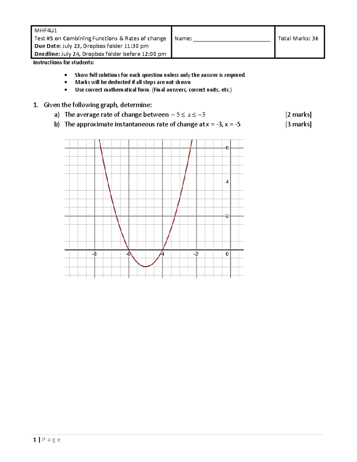 Elearning Test #5 - Test - Instructions for students: Show full ...