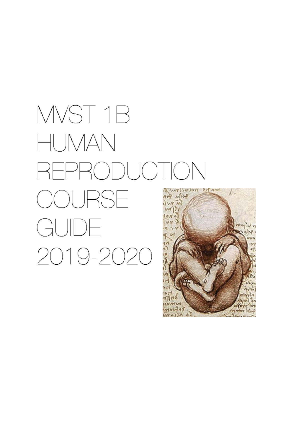 MVST 1B: Human Reproduction Course Handbook and Guide 2019 - Document Preview