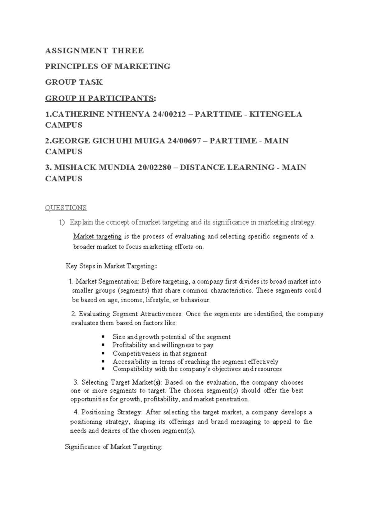 PT DAM 101 Group TASK- Assignment Three - ASSIGNMENT THREE PRINCIPLES ...