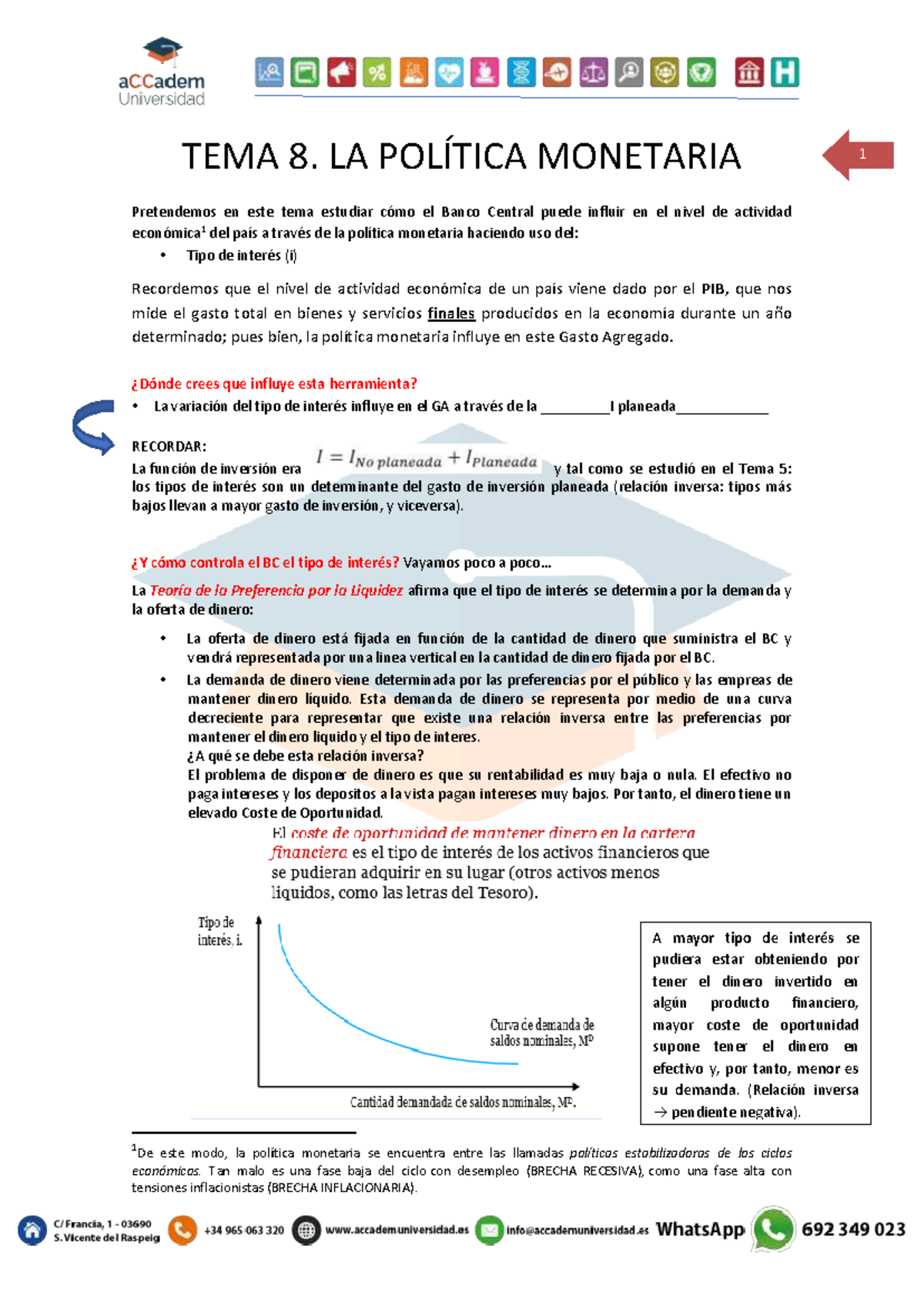 Tema 8: Política Monetaria y su Impacto en la Actividad Económica ...