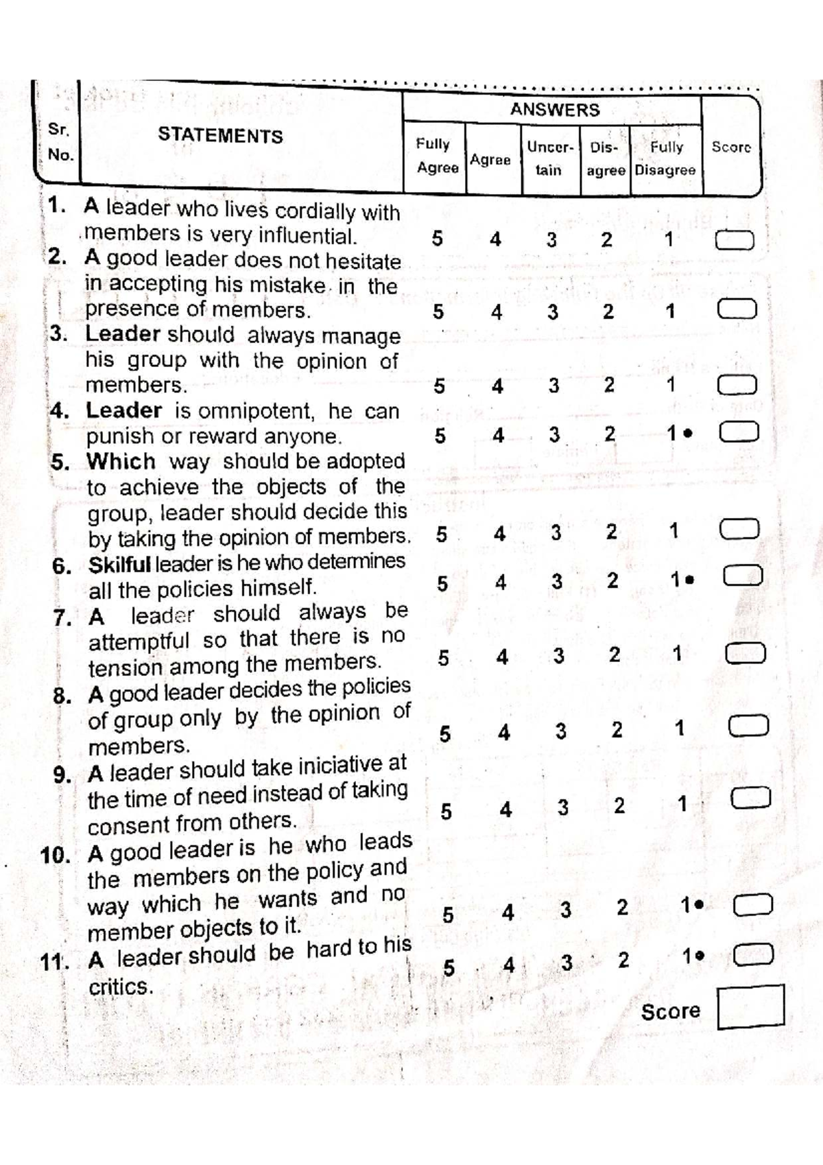 Leadership Preference Questionnaire: Assessing Group Dynamics - Studocu