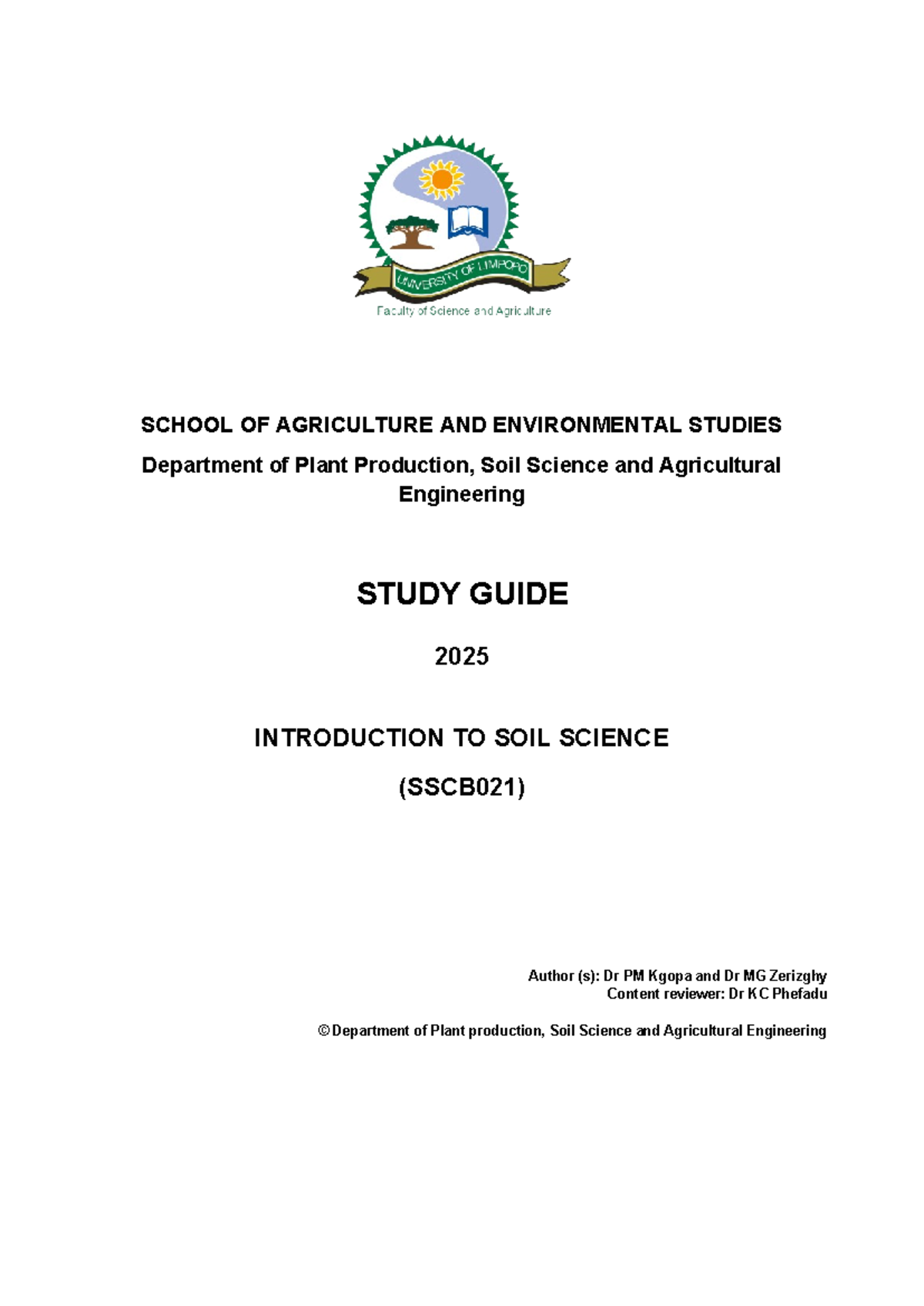 SSCB021 Study Guide: Introduction to Soil Science for 2025 - Studocu