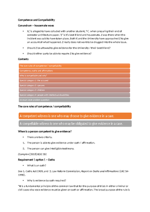 Evidence I (1) Previous Inconsistent Statements (2) Character Evidence ...