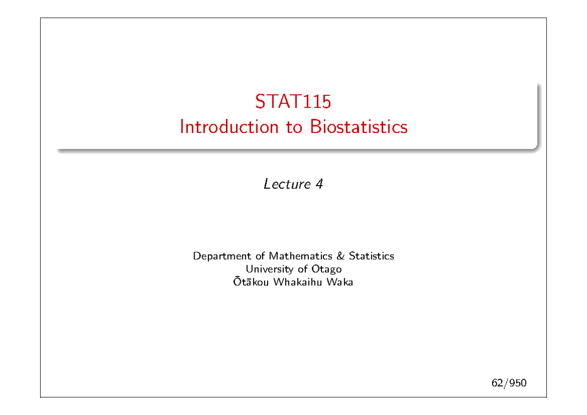 STAT115 Introduction to Biostatistics Lecture 4: Research Process ...