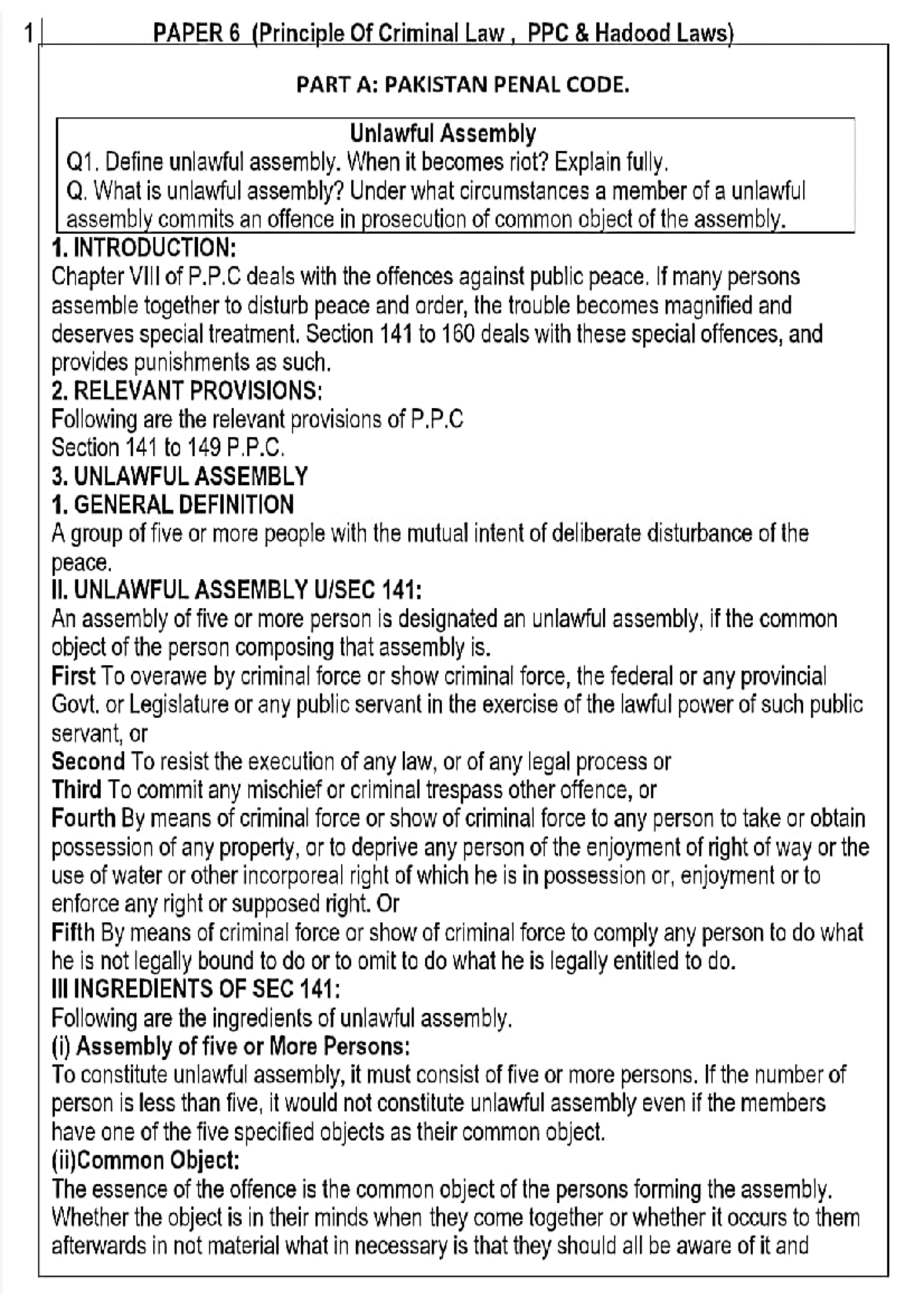 PPC Hadood Laws: Unlawful Assembly & Criminal Conspiracy Explained ...