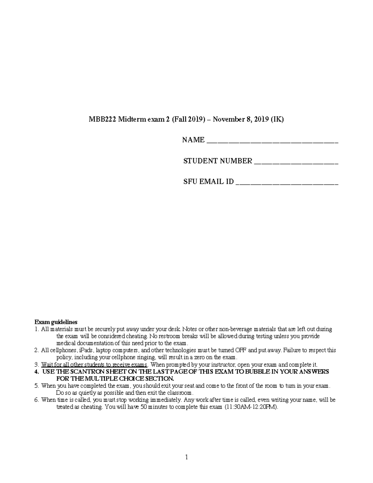 MBB222 Midterm Exam 2 Practice Questions and Guidelines - Studocu