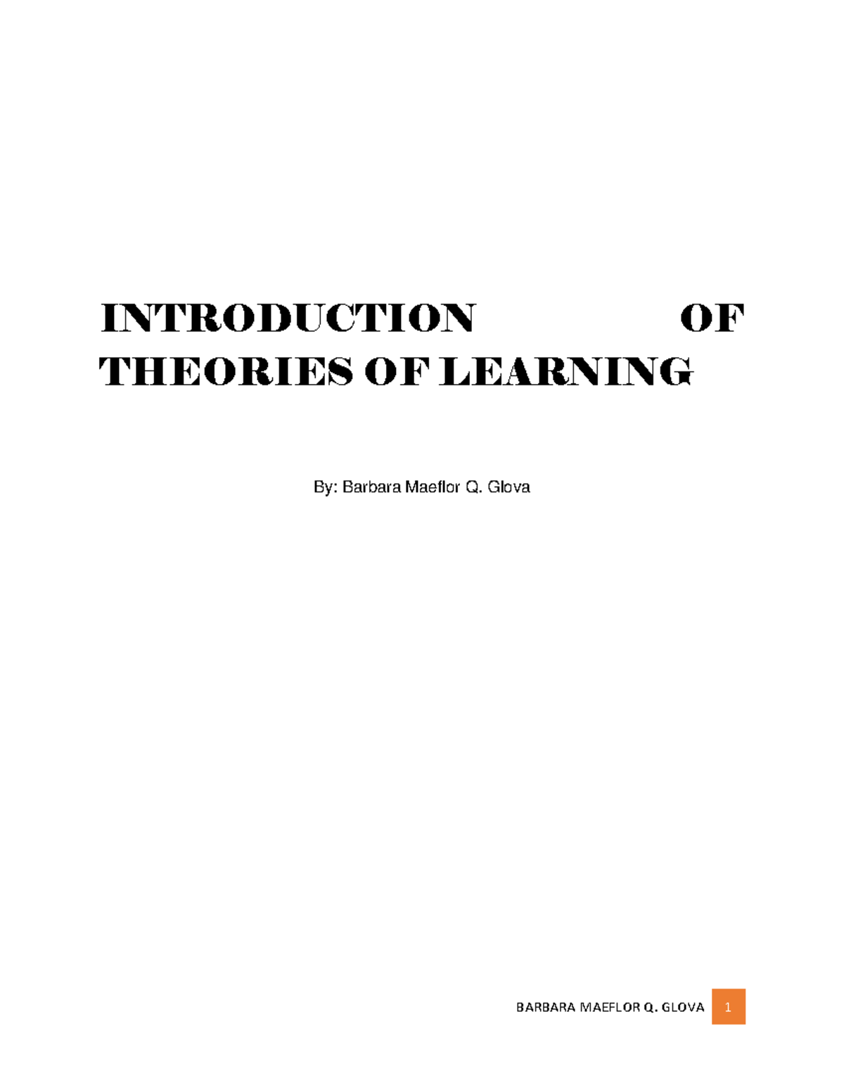 Introduction to Learning Theories: A Comprehensive Overview - Studocu