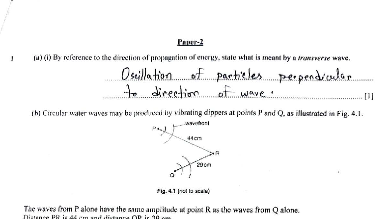 Physics 101: Transverse Waves and Diffraction Grating Analysis - Studocu