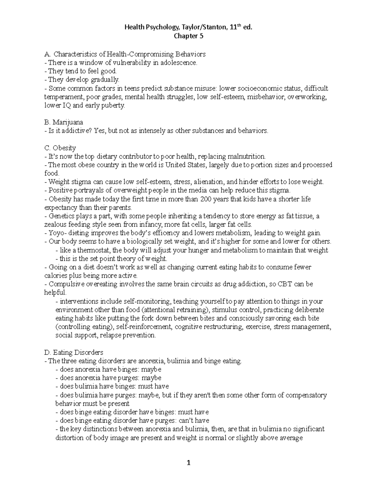 Health Psychology (PSY 375): Chapter 3 - Understanding