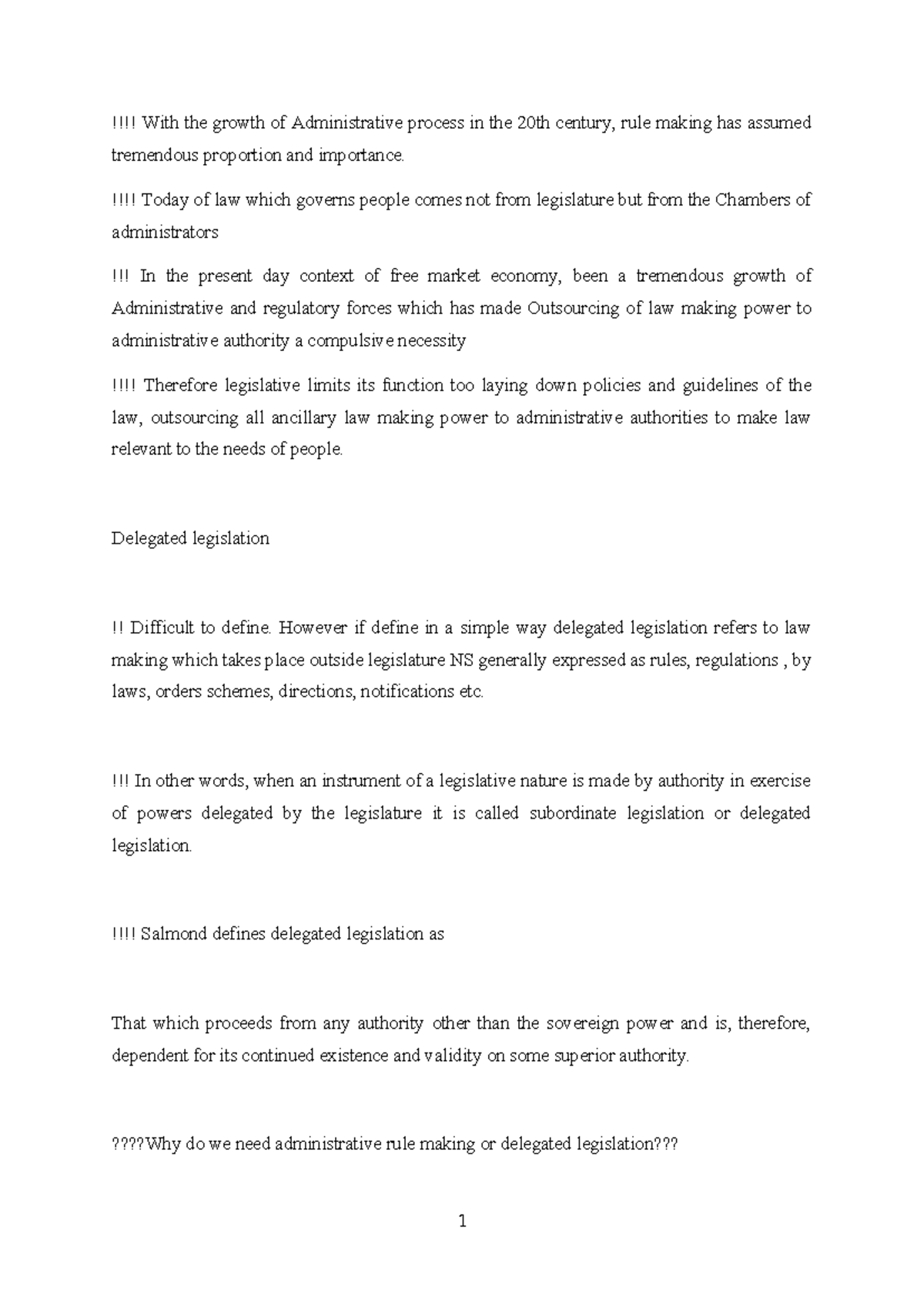 Admin Unit 2 - Understanding Administrative Rule Making and Delegated ...