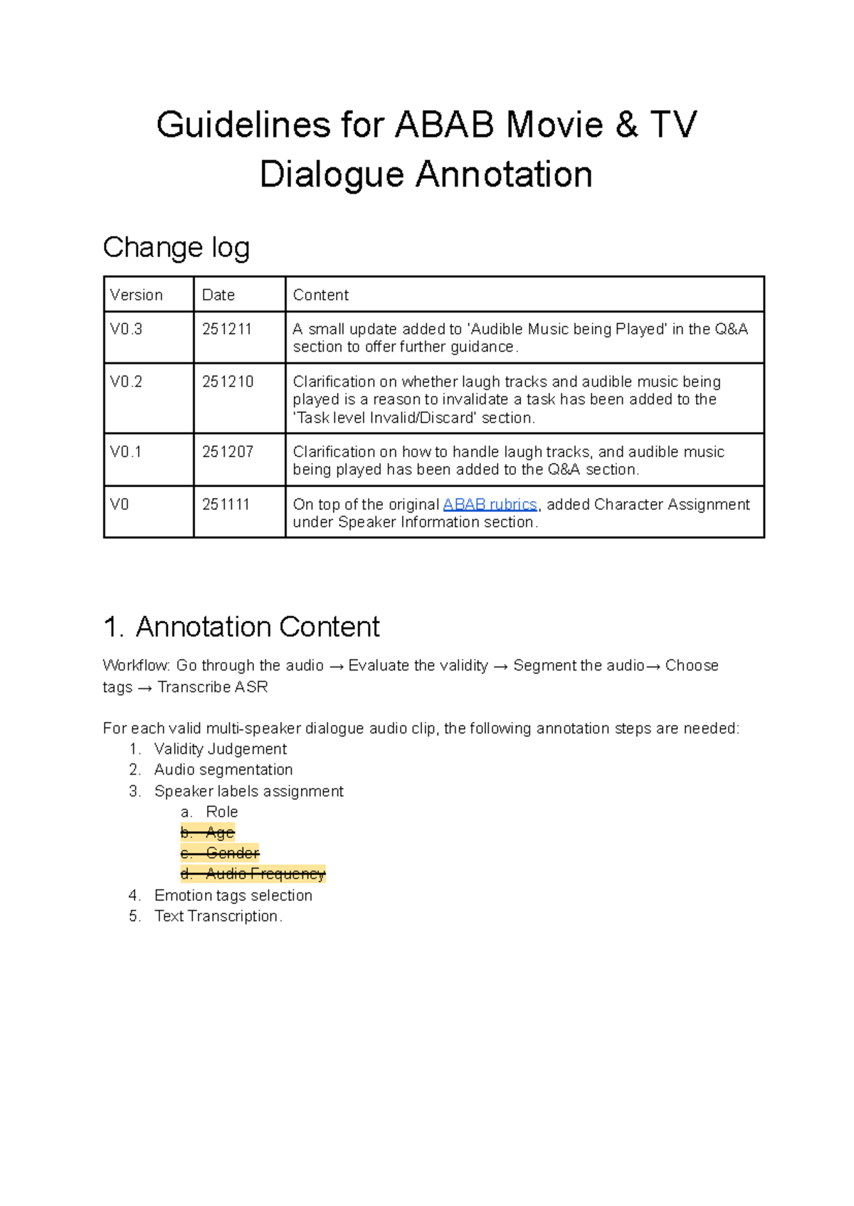 Guidelines for ABAB Movie & TV Dialogue Annotation (Version 0.3) - Studocu